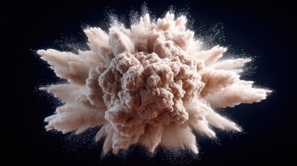 Dramatic Black Powder Explosion Isolated Cinematic HDR Macro Shot