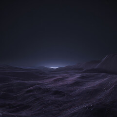 Dark night sky above wispy clouds with faint distant light