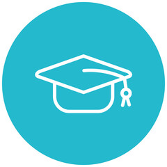 Mortarboard line icon style