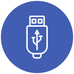 Usb line icon style