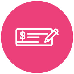 Cheque line icon style