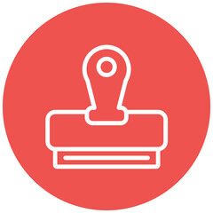 Stamp line icon style