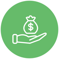Wealth line icon style
