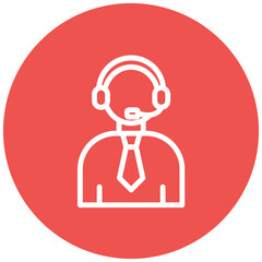 Telemarketer Line Icon Style