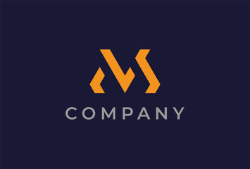 Initial Letter MV Logo, Minimal MV logo design, vector illustration