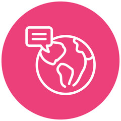 Global Chat Line Icon Style