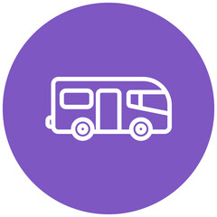 Camper Van Line Icon Style