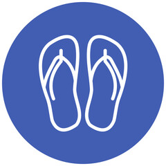 Flip Flops Line Icon Style