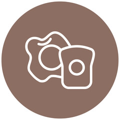 Break Fast Line Icon Style