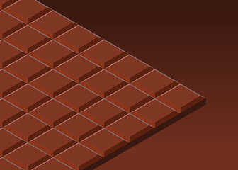 Chocolate bar design element, 3D isometric