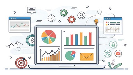 Set of business infographic elements and icons vector illustration