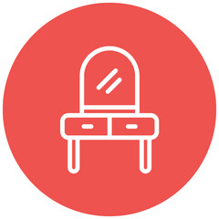 Fototapeta premium Dressing Table Line Icon Style
