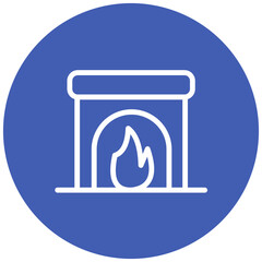 Fireplace Line Icon Style