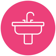 Sink Line Icon Style