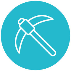 Pickaxe Line Icon Style