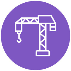 Crane Line Icon Style