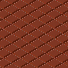Isometric chocolate bar seamless pattern