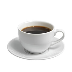 Obraz premium Morning Americano Coffee in a Simple White Mug