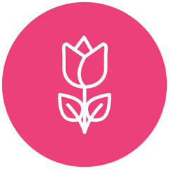 Tulip Line Icon Style