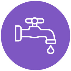 Obraz premium Water Tap Line Icon Style