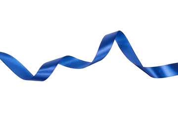 christmas blue ribbon isolated on white or transparent png