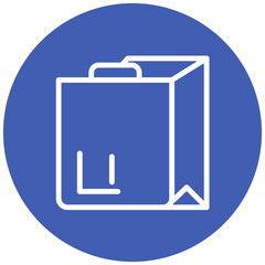 Obraz premium Paper Bag Line Icon Style