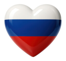 Fototapeta premium Glossy heart-shaped Russia flag.