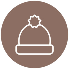 Winter Hat Line Icon Style
