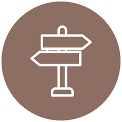 Signboard Line Icon Style