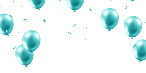 Beautiful green 3D balloons illustration background vector banner template for party celebration decoration.