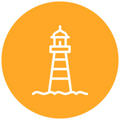 Lighthouse Line Icon Style