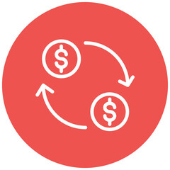 Exchange Rate Line Icon Style