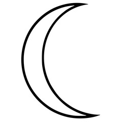 One line crescent moon silhouette
