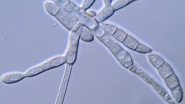 Detailed Microscopy of Fusarium Fungus Hyphae