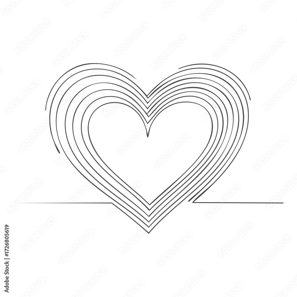 Poster multiple line art heart design