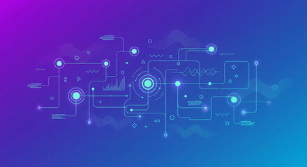 Abstract Digital Network: A stunning visual representation of a complex digital network, showcasing intricate connections and flowing data streams.