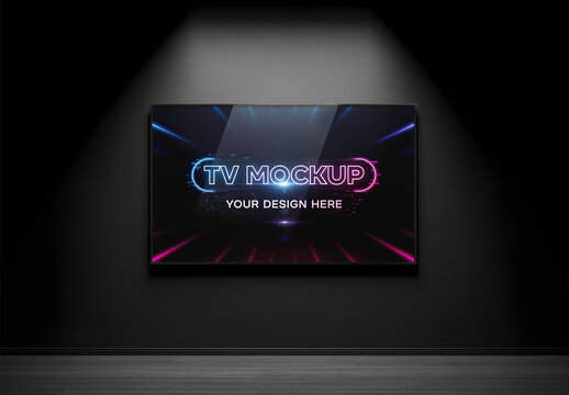 TV Mockup Dark Room