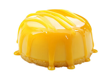 Fresh mango pudding isolated on transparent background