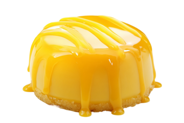 Fresh mango pudding isolated on transparent background