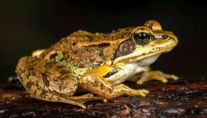 Obraz premium Close-up of a frog on a log
