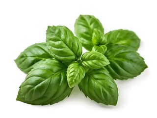 Fresh basil sprig with vibrant green leaves, a culinary delight for healthy eating and gourmet cooking, perfect for recipe layouts and food blogs