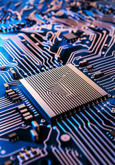a latest generation micro chip on a motherboard