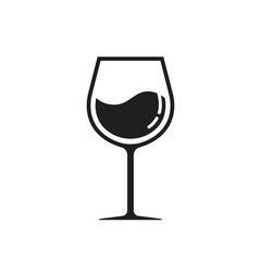 Wine glass icon vector symbol template