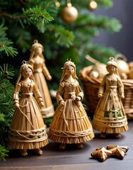 Straw Christmas figurines