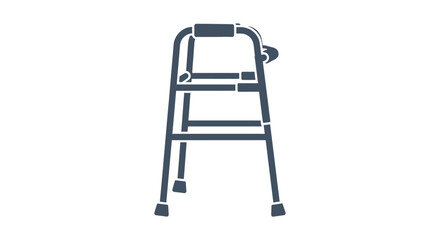 Silhouette of a medical walker, showing its frame and handles.