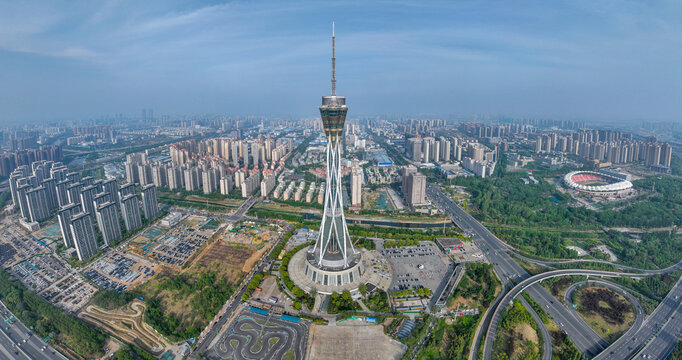 Aerial photography of Zhongyuan Futa in Zhengzhou, Henan Province
