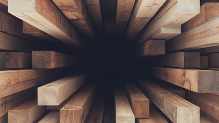 Vertical wooden slats create a modern ceiling design, enhanced by natural light flooding the art gallery, showcasing architectural elements in a contemporary space