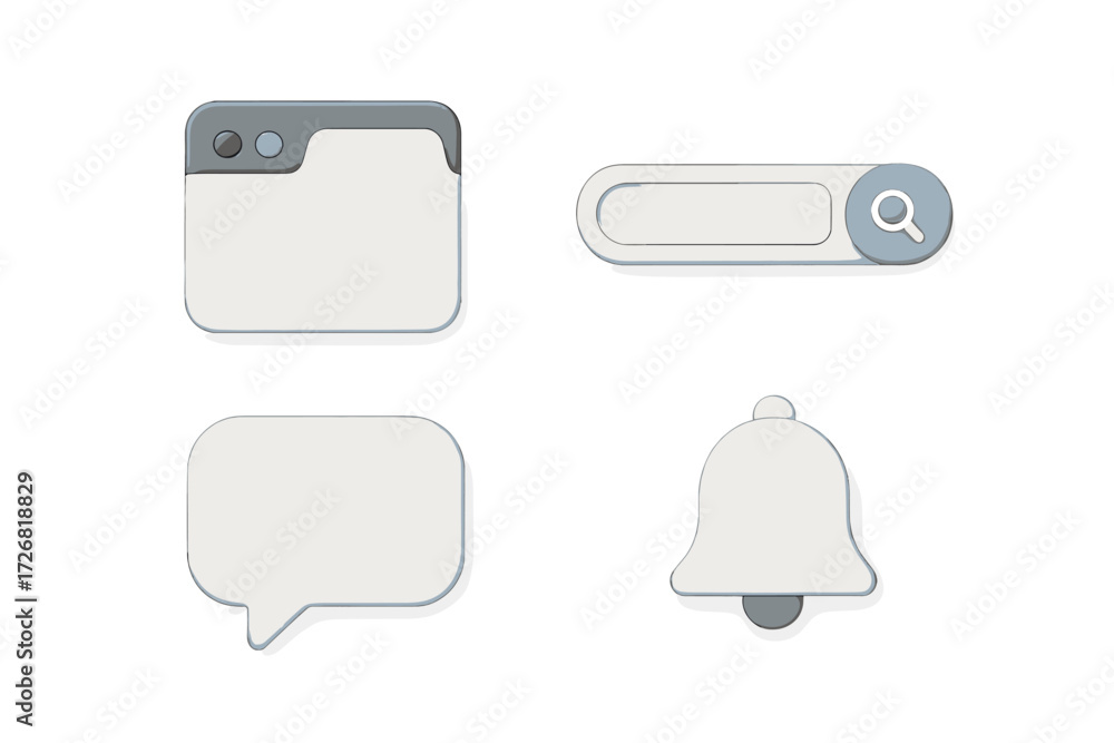 Aufkleber simple and minimalistic user interface icons for digital applications and websites in a clean design
