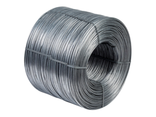Steel wire coil for construction projects, fencing, industrial use, and DIY crafts. Durable, galvanized metallic material ensures strength and longevity.