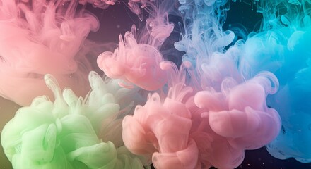 Obraz premium Vibrant pastel ink swirls create mesmerizing abstract art, perfect for modern design backgrounds